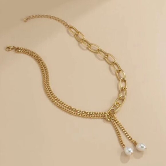 Fashion Hip Hop Long Imitated Pearl Pendant Tassel Necklace For Women Boho - Picture 3 of 6